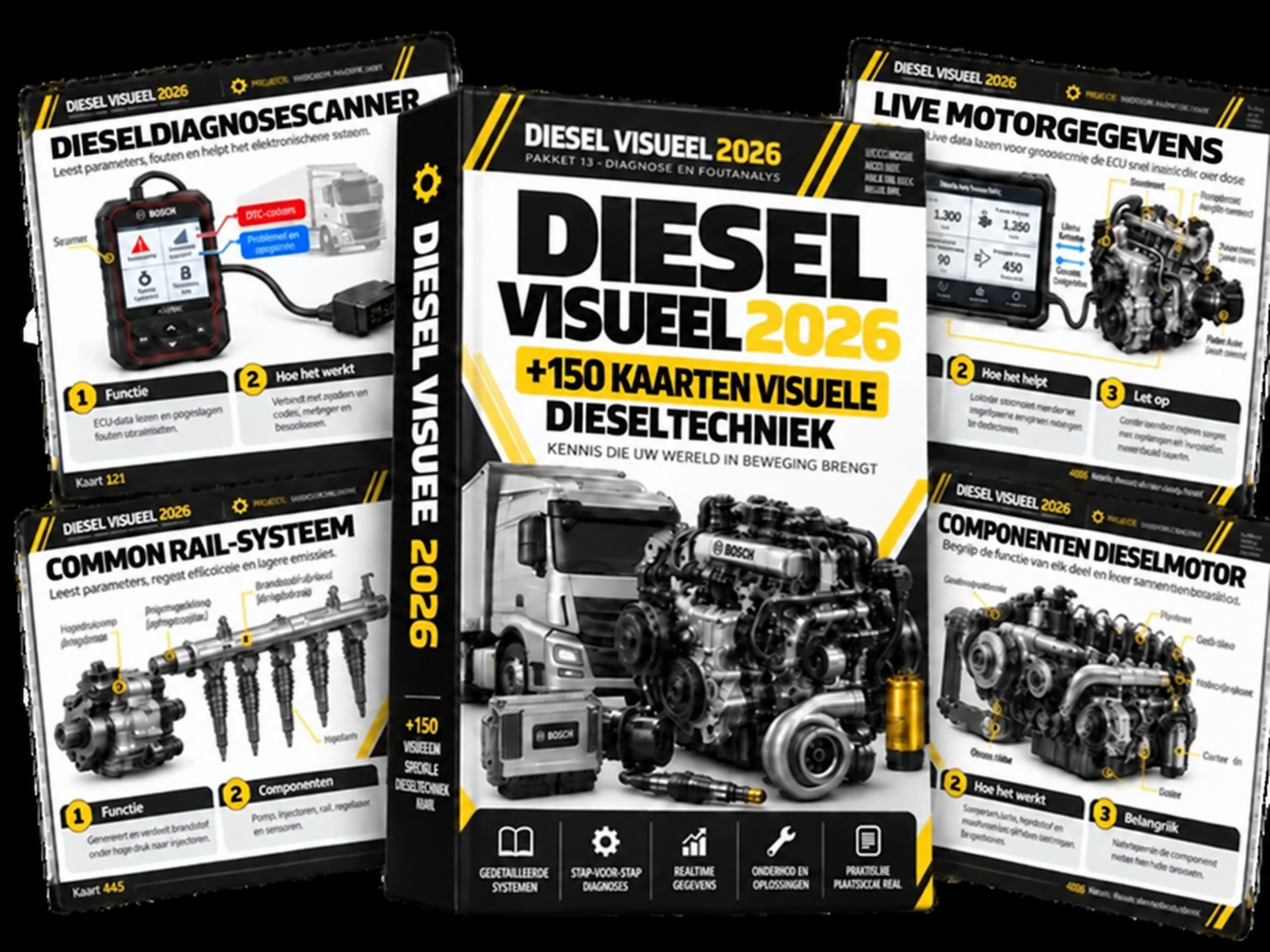 Diesel Visueel 2026 - Meer dan 150 Visuele Kaarten over Dieseltechniek